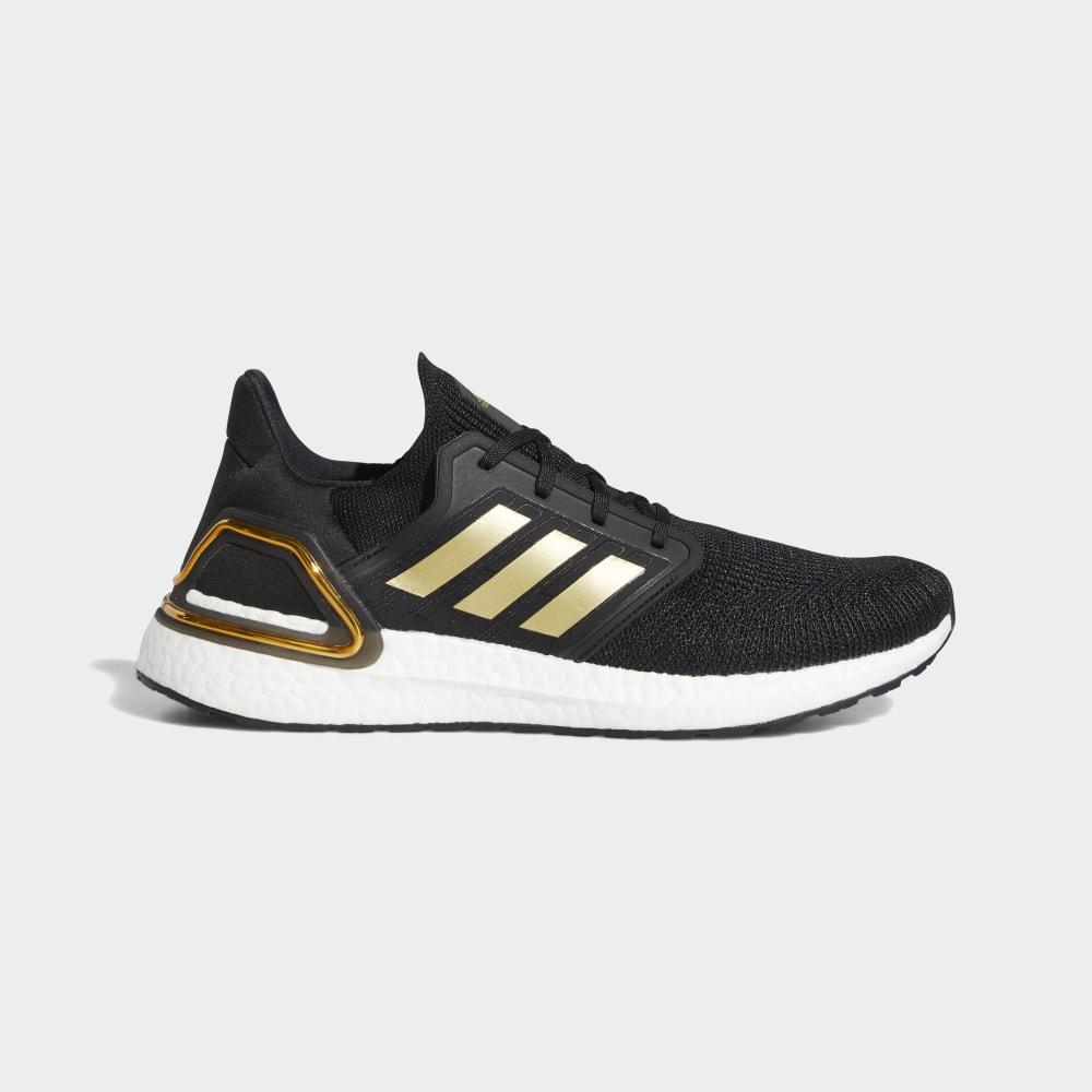 Adidas Men's Ultraboost 20 Running Shoes Black/Gold Metal/Red Ireland EE4393